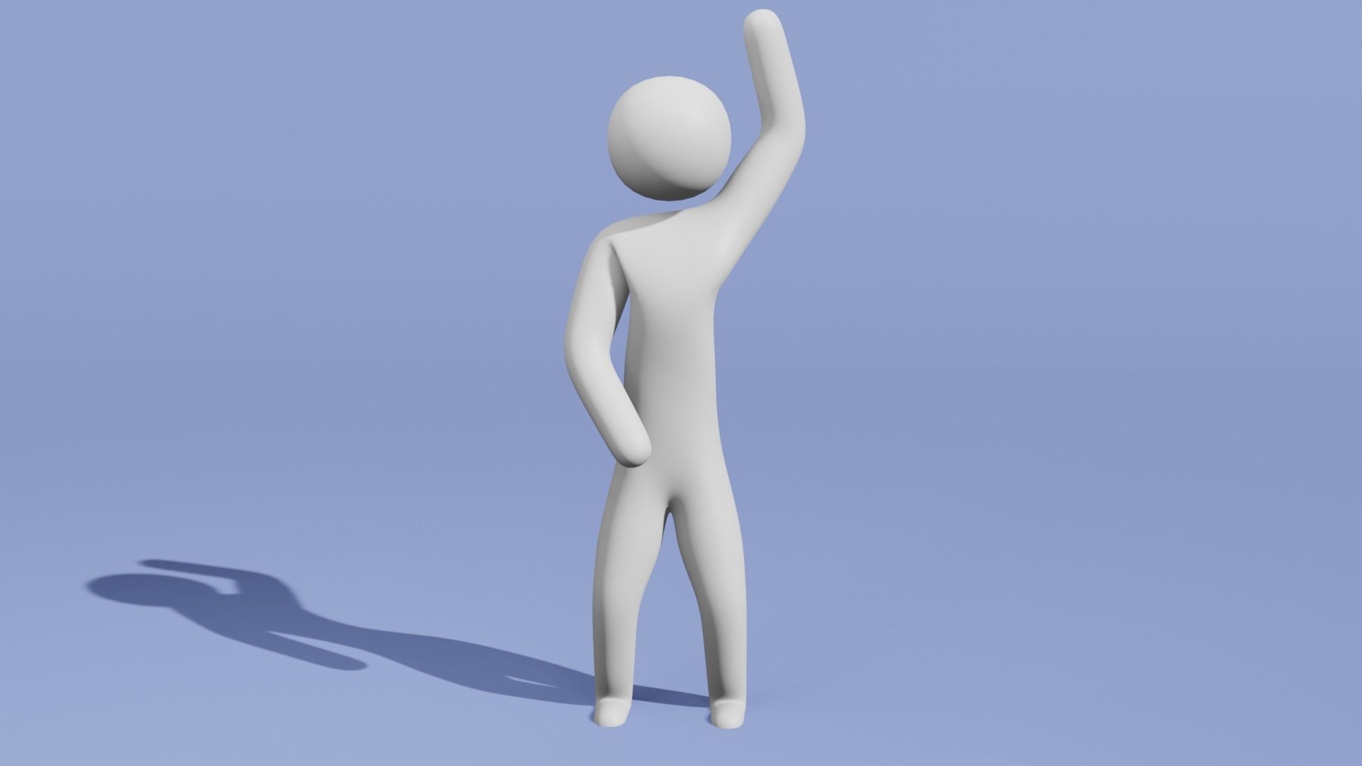 Stick figure Character Low-poly 3D model_6
