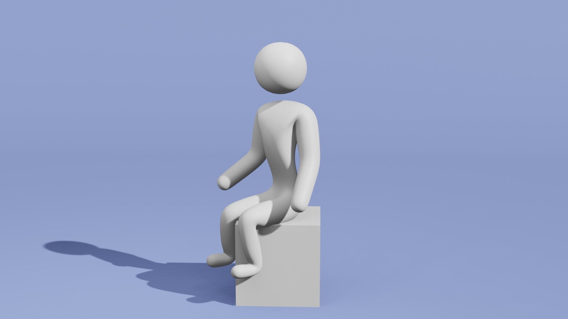 Stick figure Character Low-poly 3D model_7