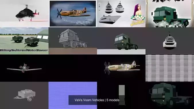VaVa Voom Vehicles 3D Model Collection