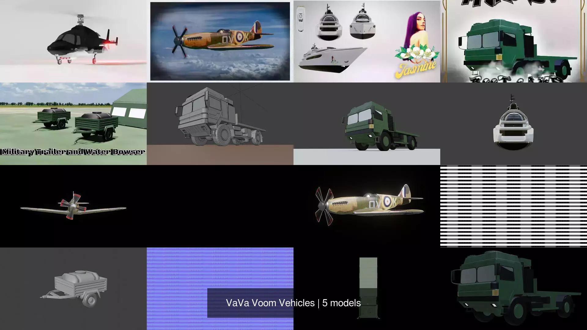 VaVa Voom Vehicles 3D Model Collection_0