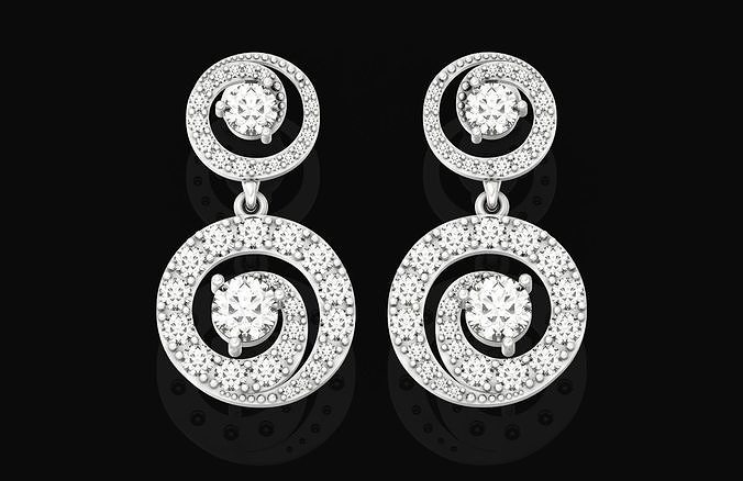 geometric diamonds earrings  3D print model