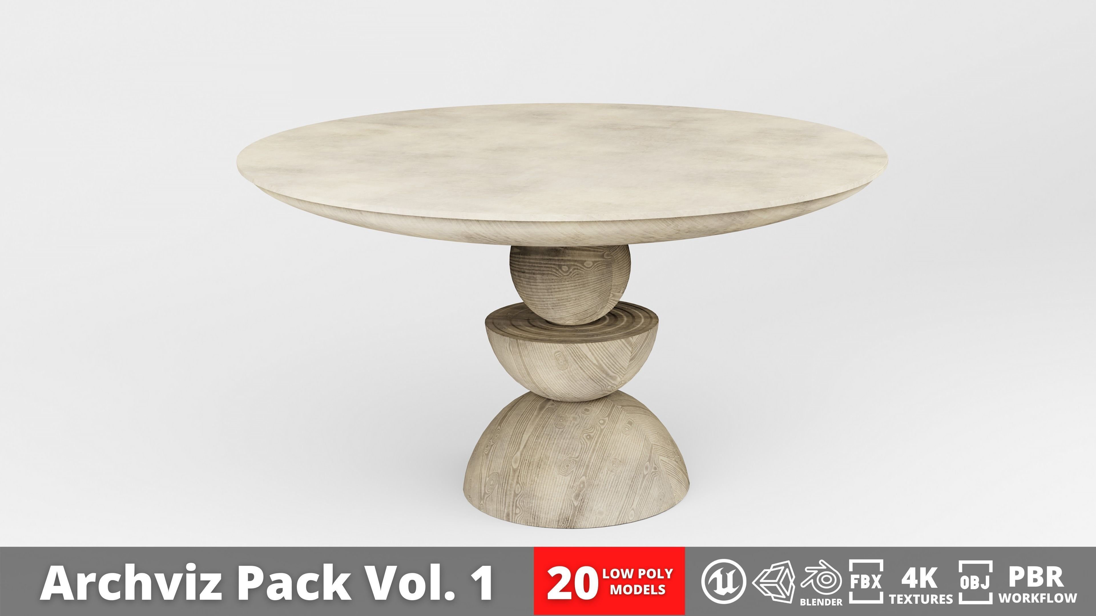 Furniture Pack - Curved - Archviz Vol 1 Low-poly 3D model_5
