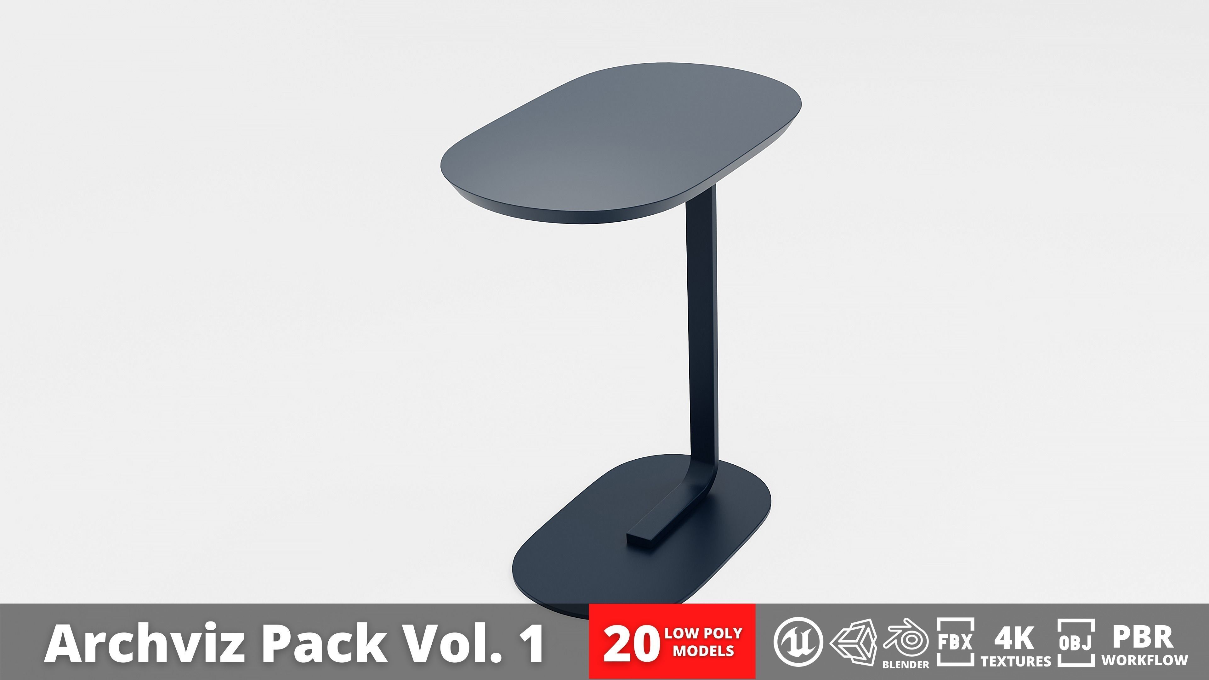 Furniture Pack - Curved - Archviz Vol 1 Low-poly 3D model_16