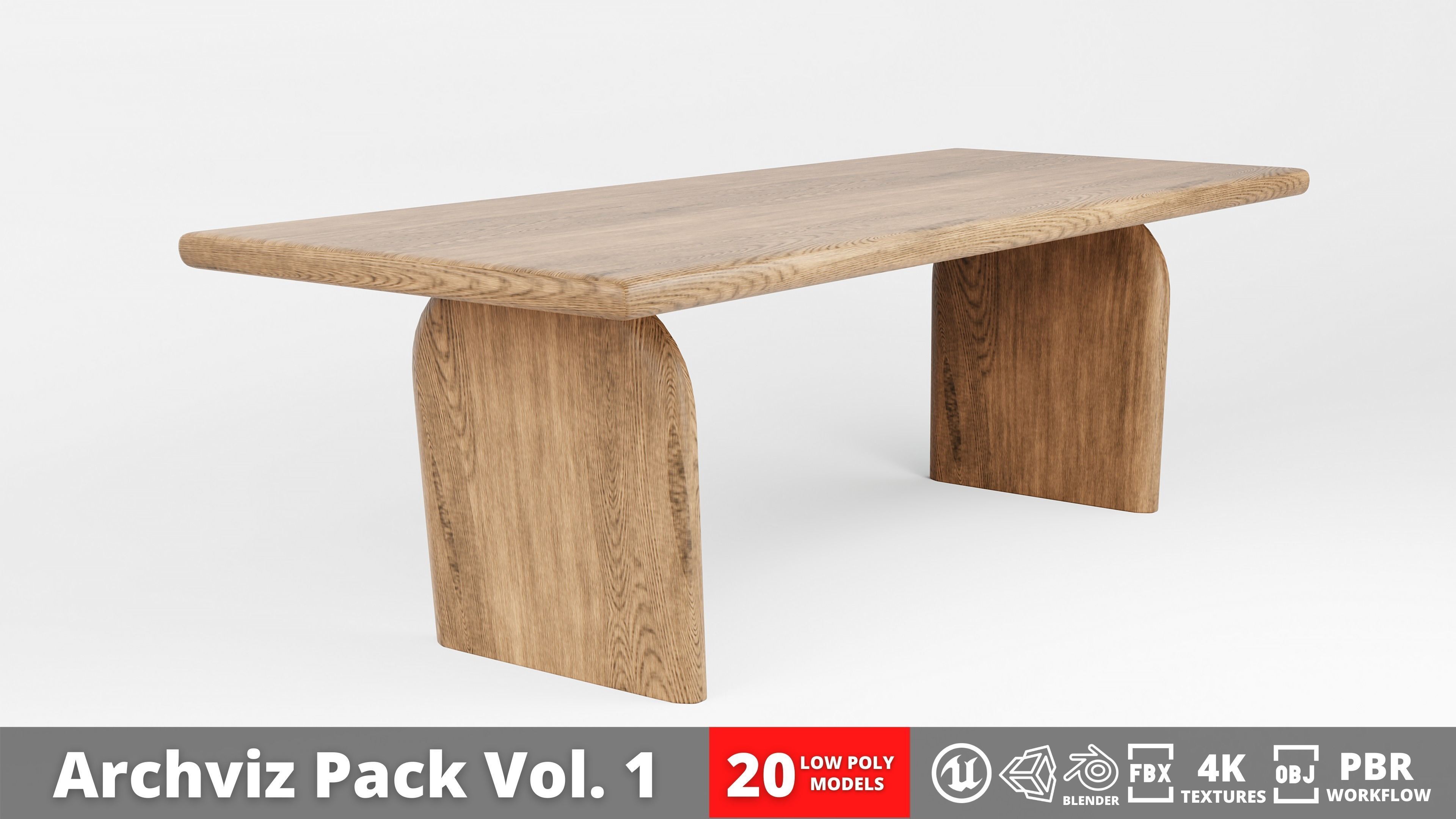 Furniture Pack - Curved - Archviz Vol 1 Low-poly 3D model_13