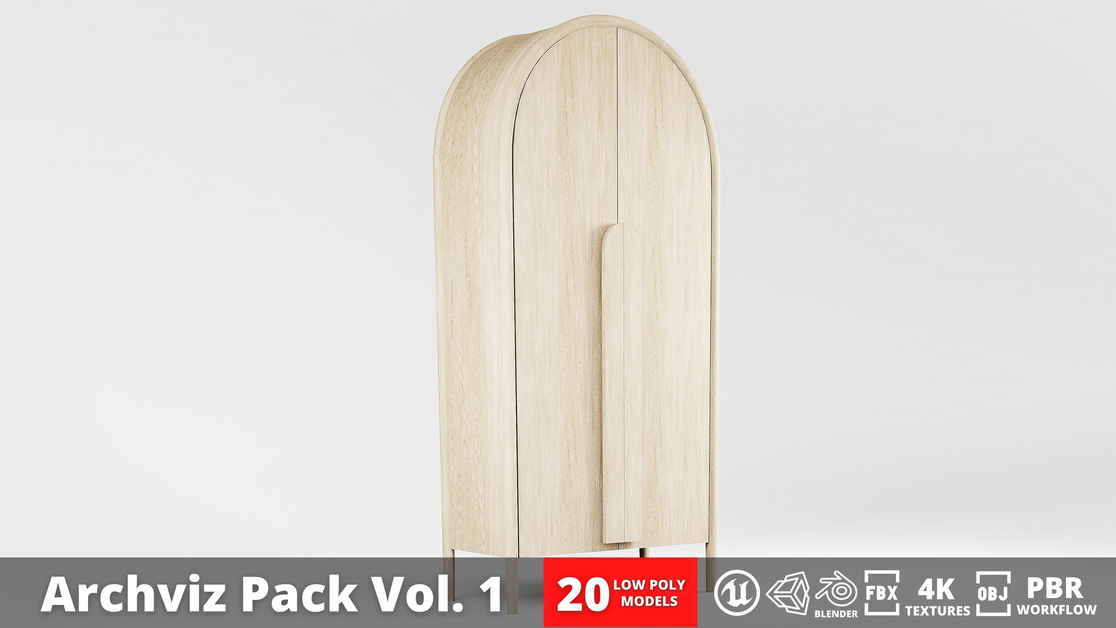 Furniture Pack - Curved - Archviz Vol 1 Low-poly 3D model_12