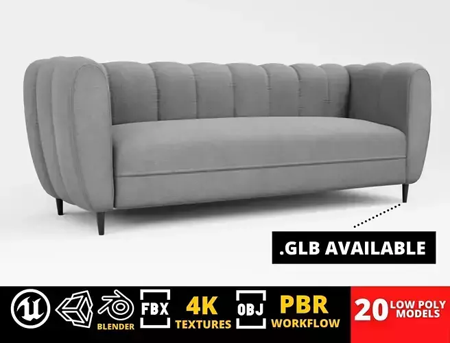 Furniture Pack - Curved - Archviz Vol 1 Low-poly 3D model