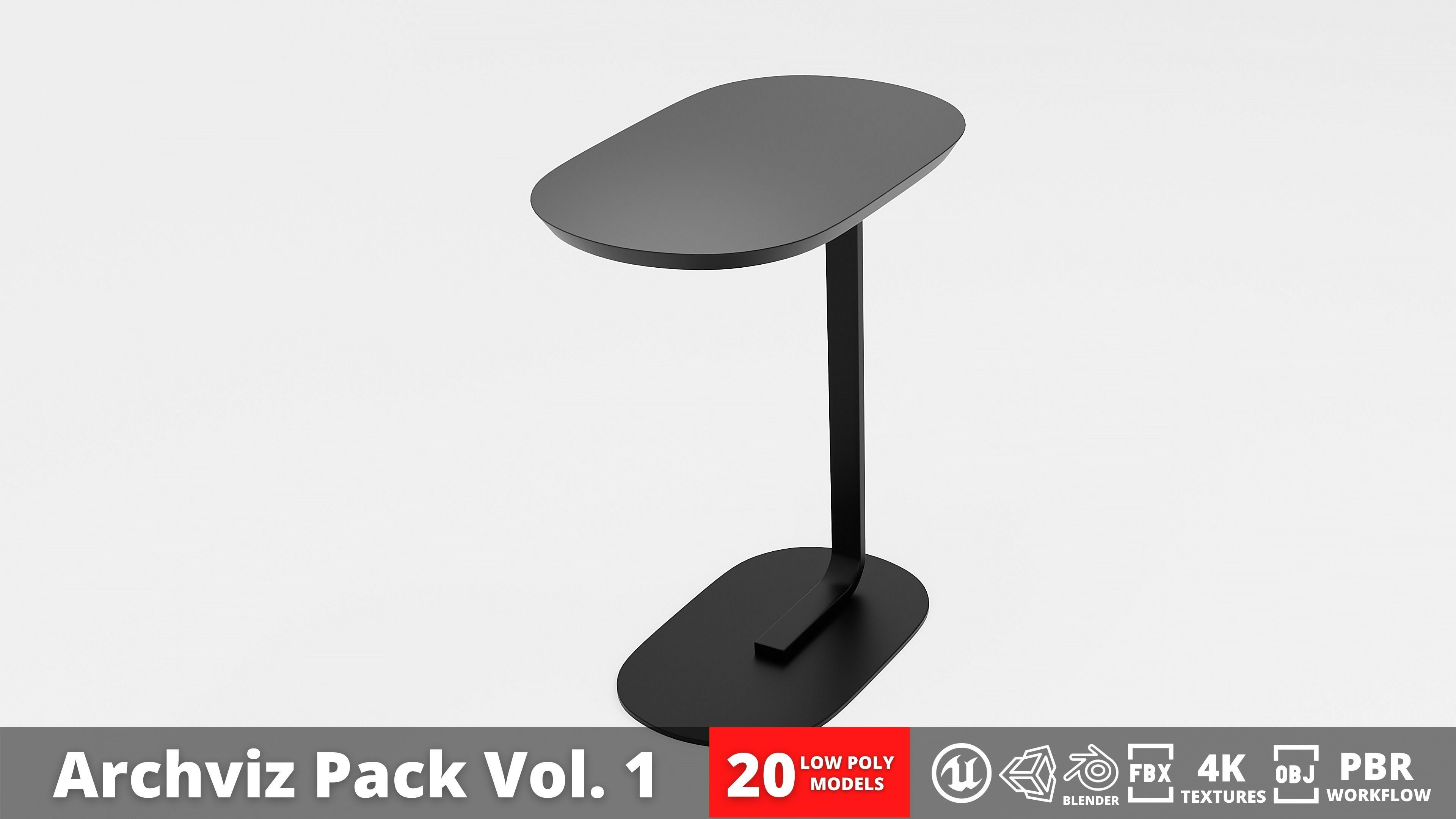 Furniture Pack - Curved - Archviz Vol 1 Low-poly 3D model_15