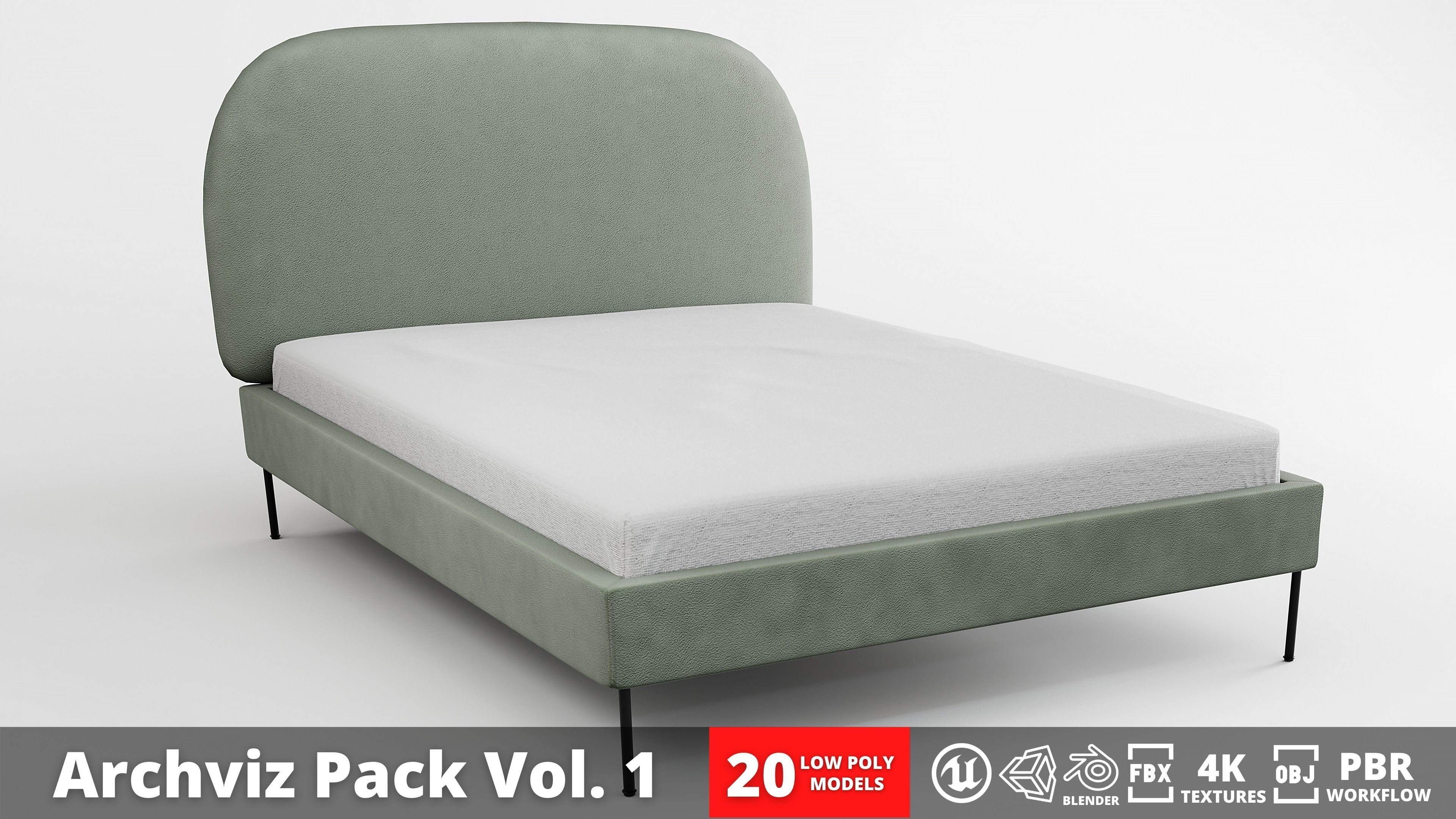 Furniture Pack - Curved - Archviz Vol 1 Low-poly 3D model_7