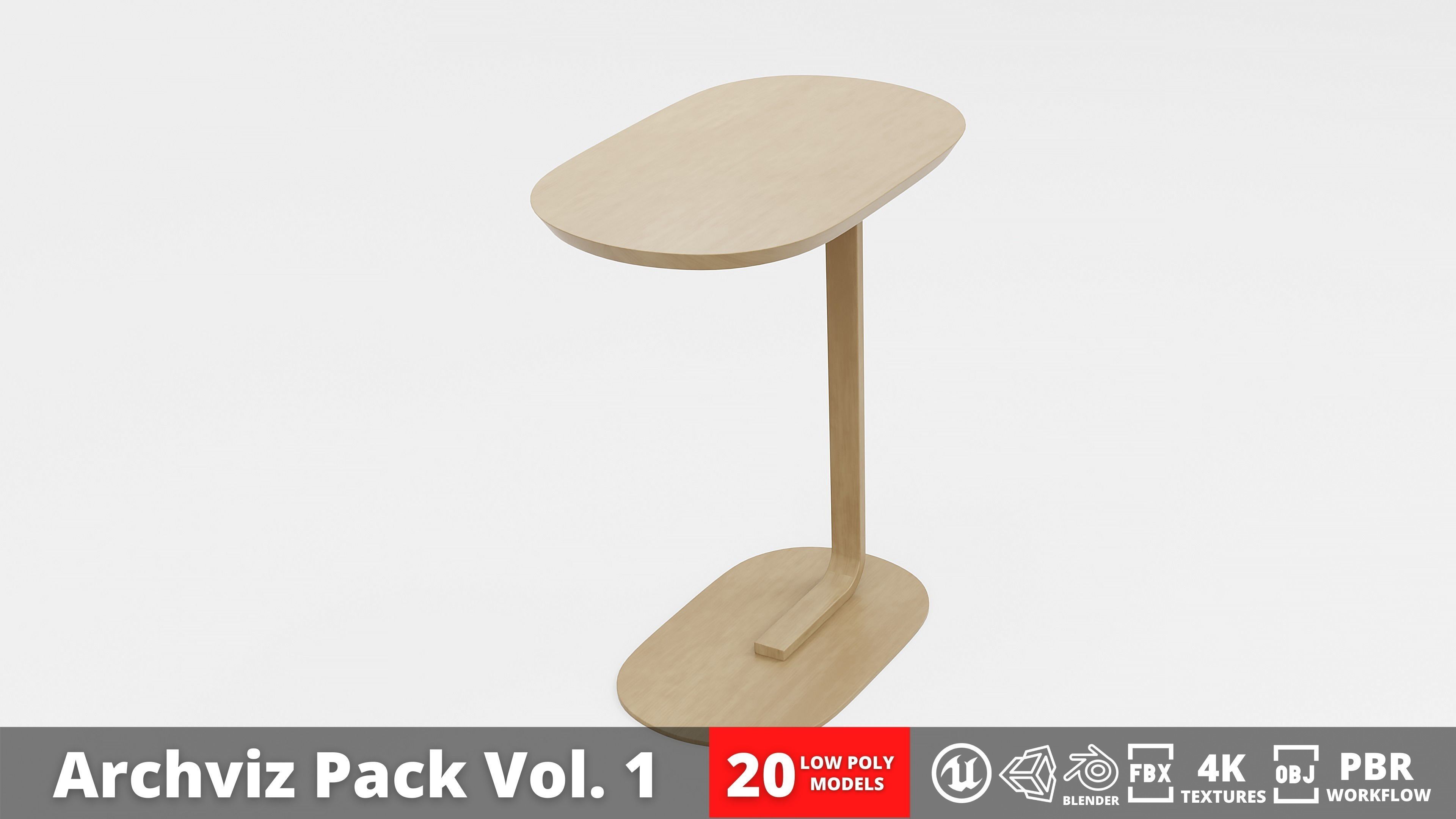 Furniture Pack - Curved - Archviz Vol 1 Low-poly 3D model_17
