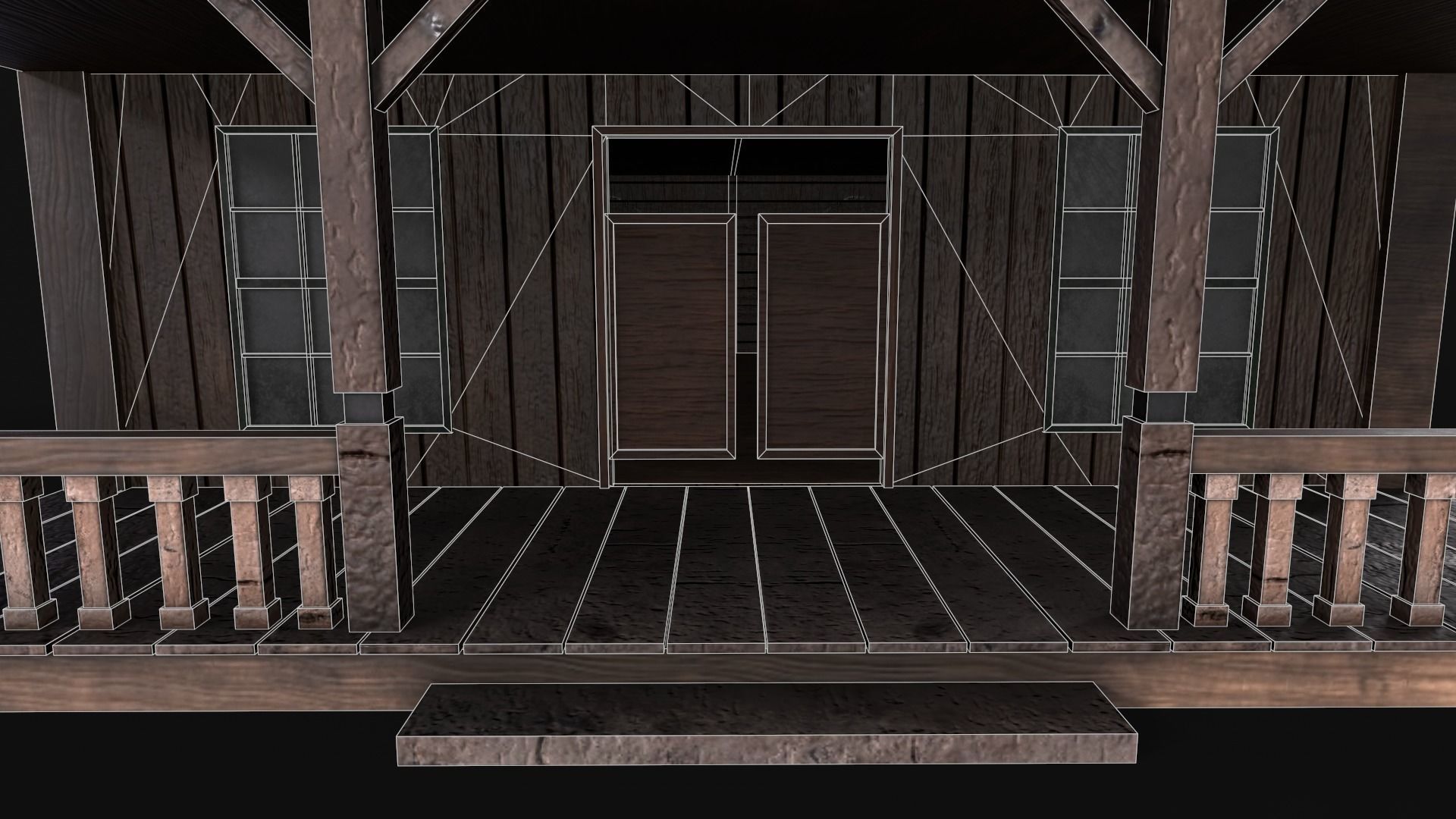 Western Saloon Low-poly 3D model_11