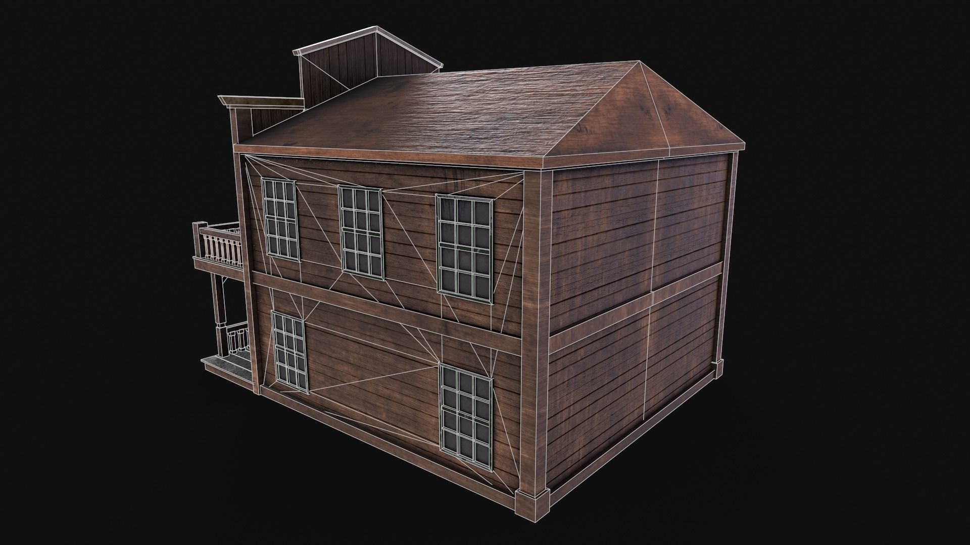 Western Saloon Low-poly 3D model_10