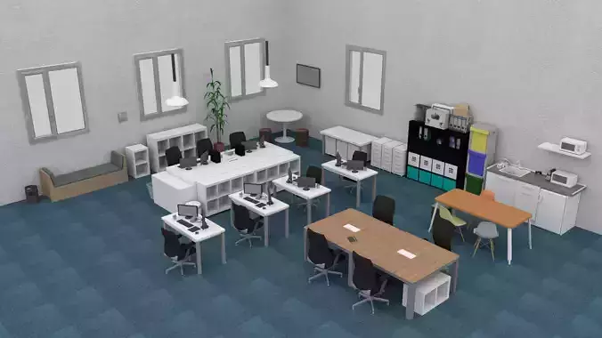 Office chair Low-poly 3D model