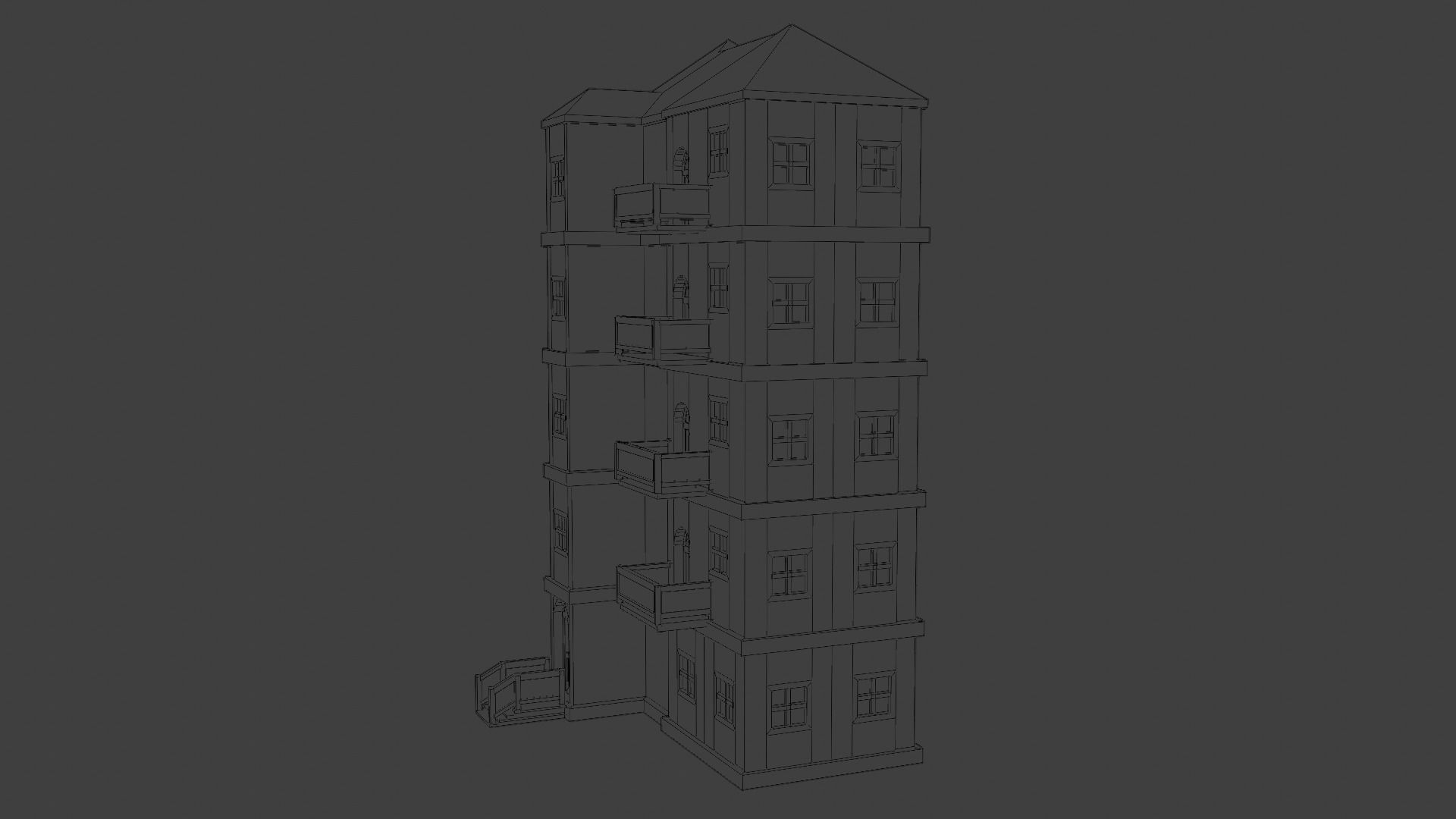 House Model 81 Low-poly 3D model_6