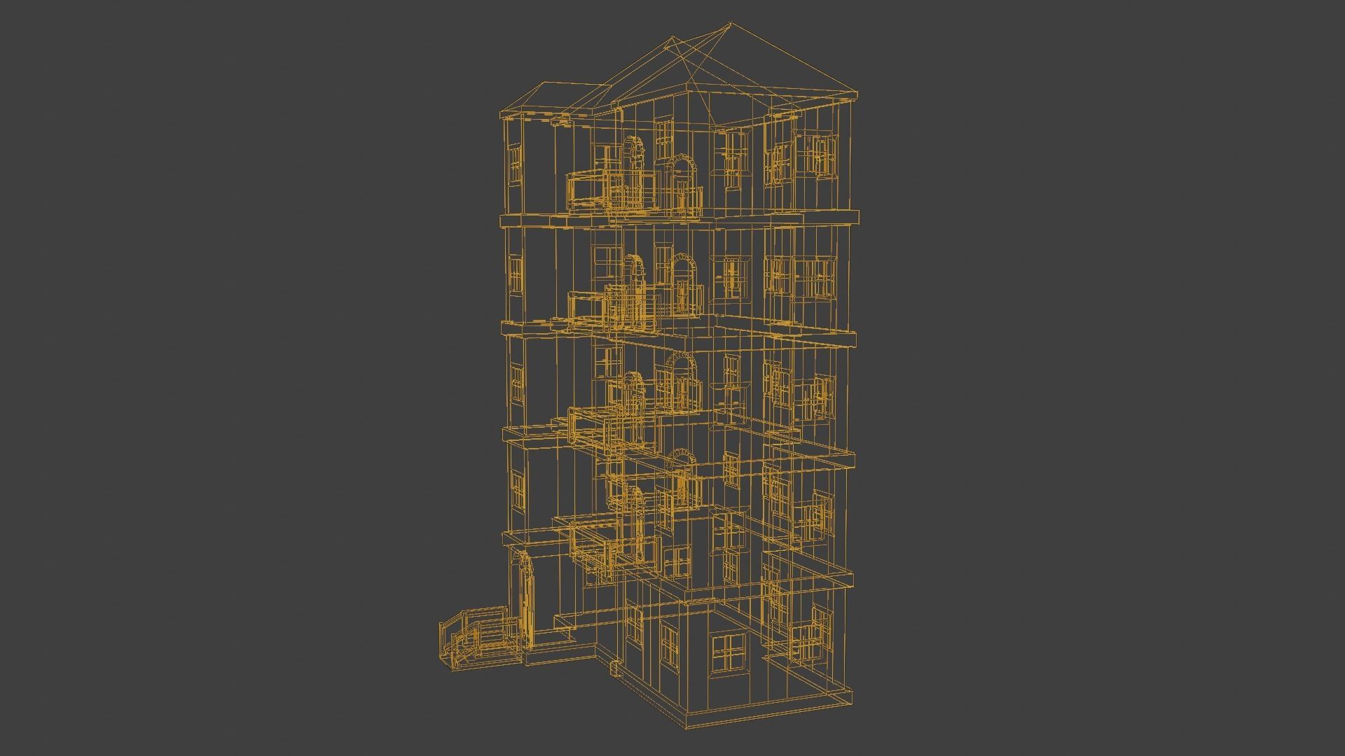 House Model 81 Low-poly 3D model_7