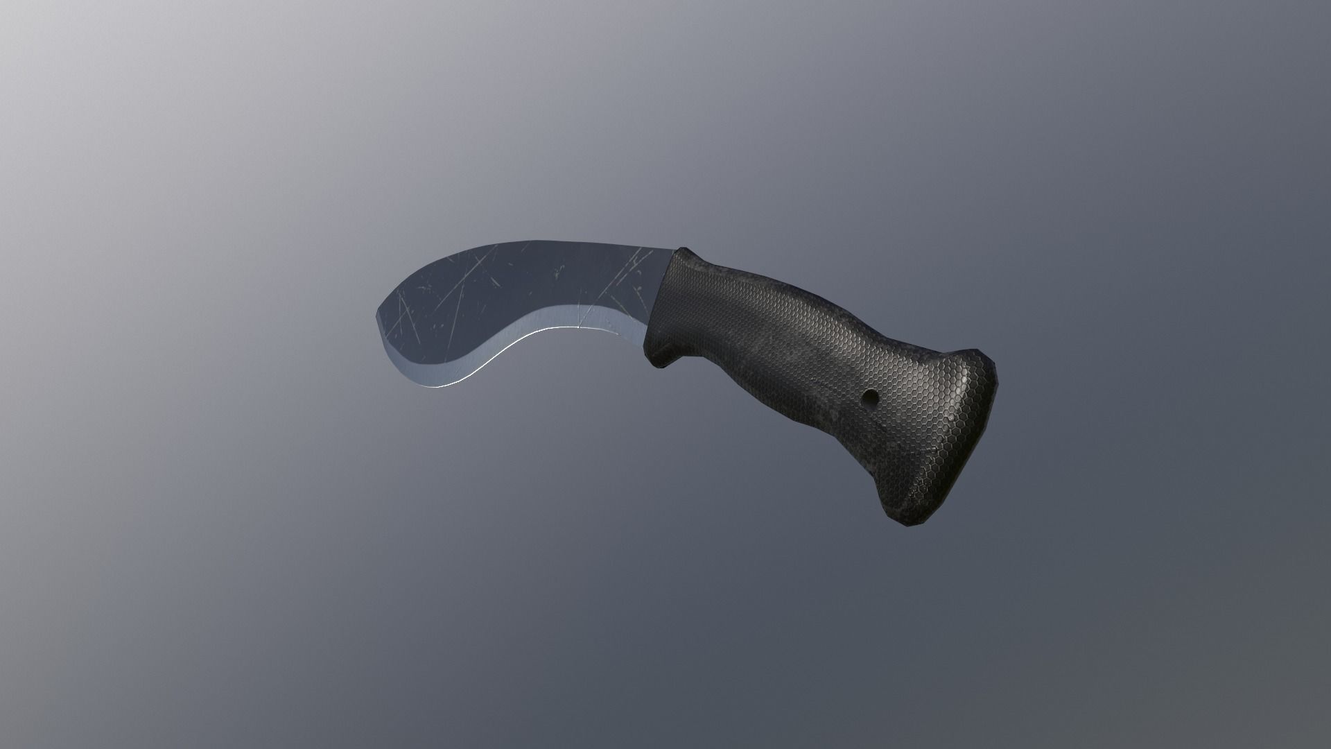 Kukri knife Low-poly 3D model_3