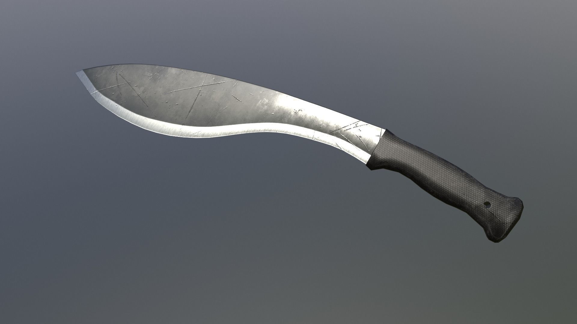 Kukri knife Low-poly 3D model_4