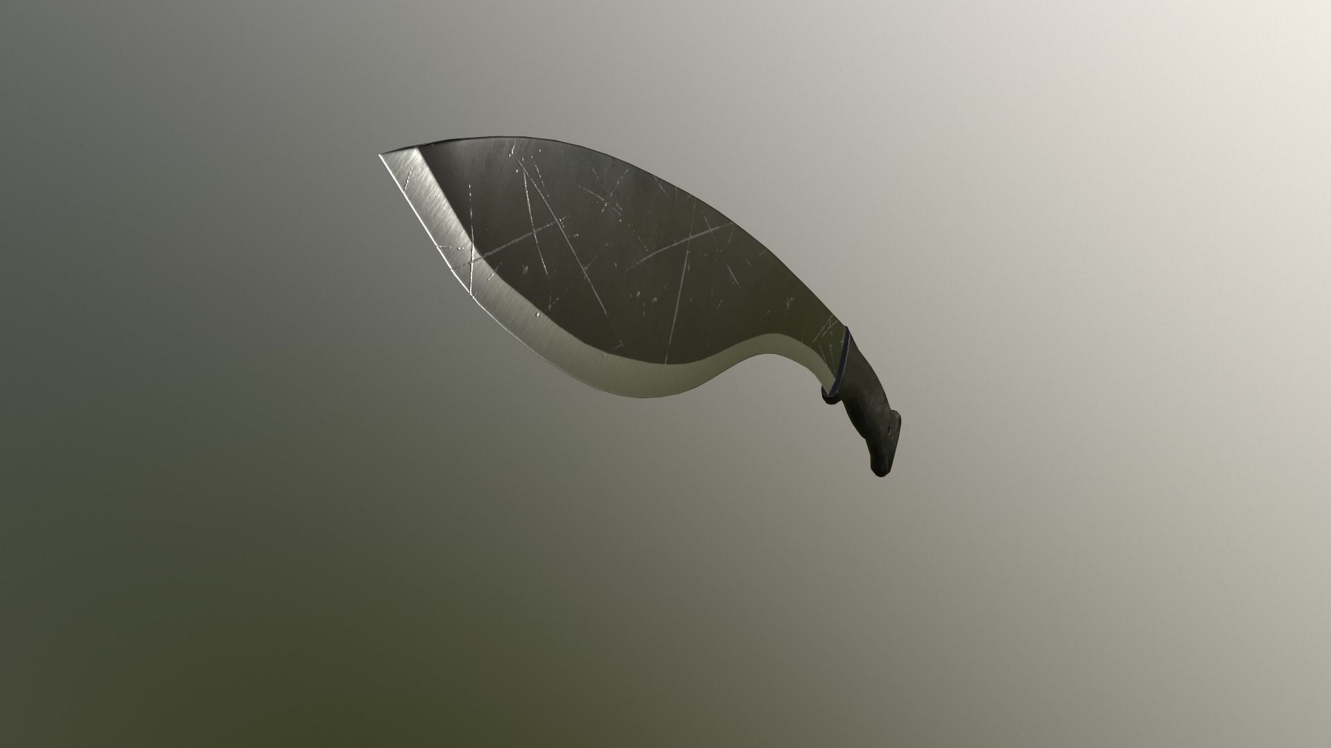 Kukri knife Low-poly 3D model_5