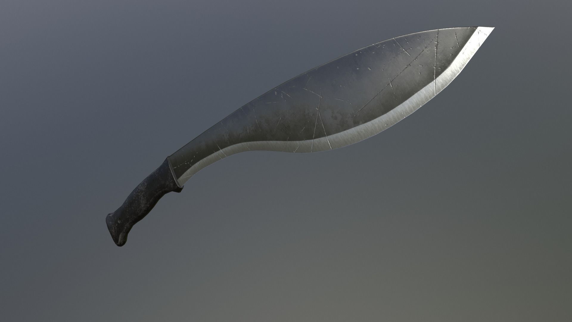 Kukri knife Low-poly 3D model_2