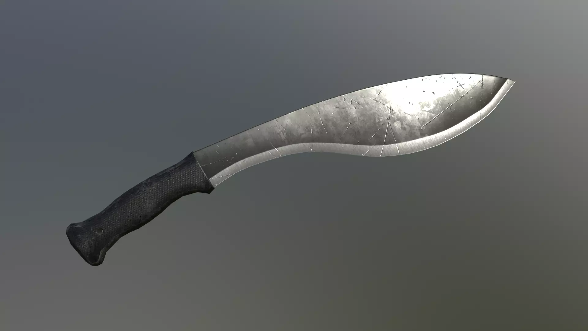 Kukri knife Low-poly 3D model_0