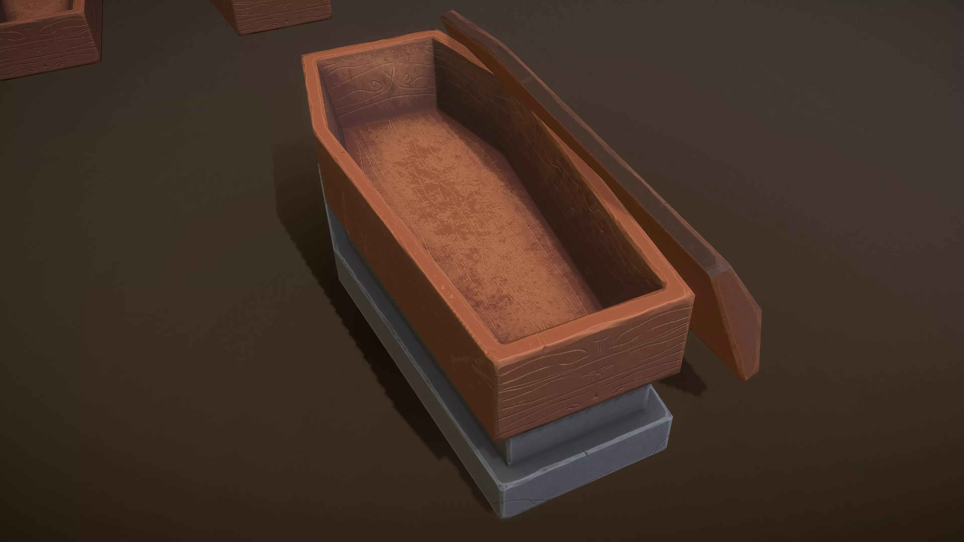 Stylized PBR Sarcophagus Coffin Pack Low-poly 3D model_0