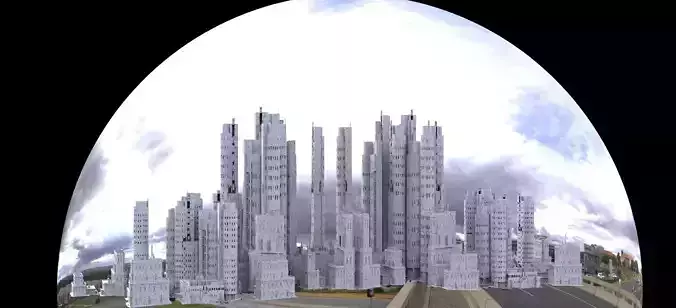 Cyberpunk city extended 3D model