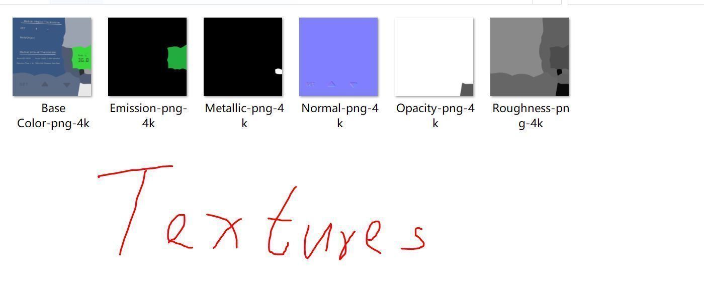 Non Contact  Medical infrared thermometer 3D model_16