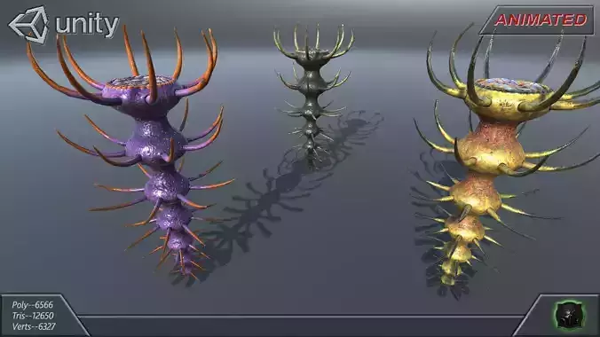 Alien flora - plant 21 Low-poly 3D model