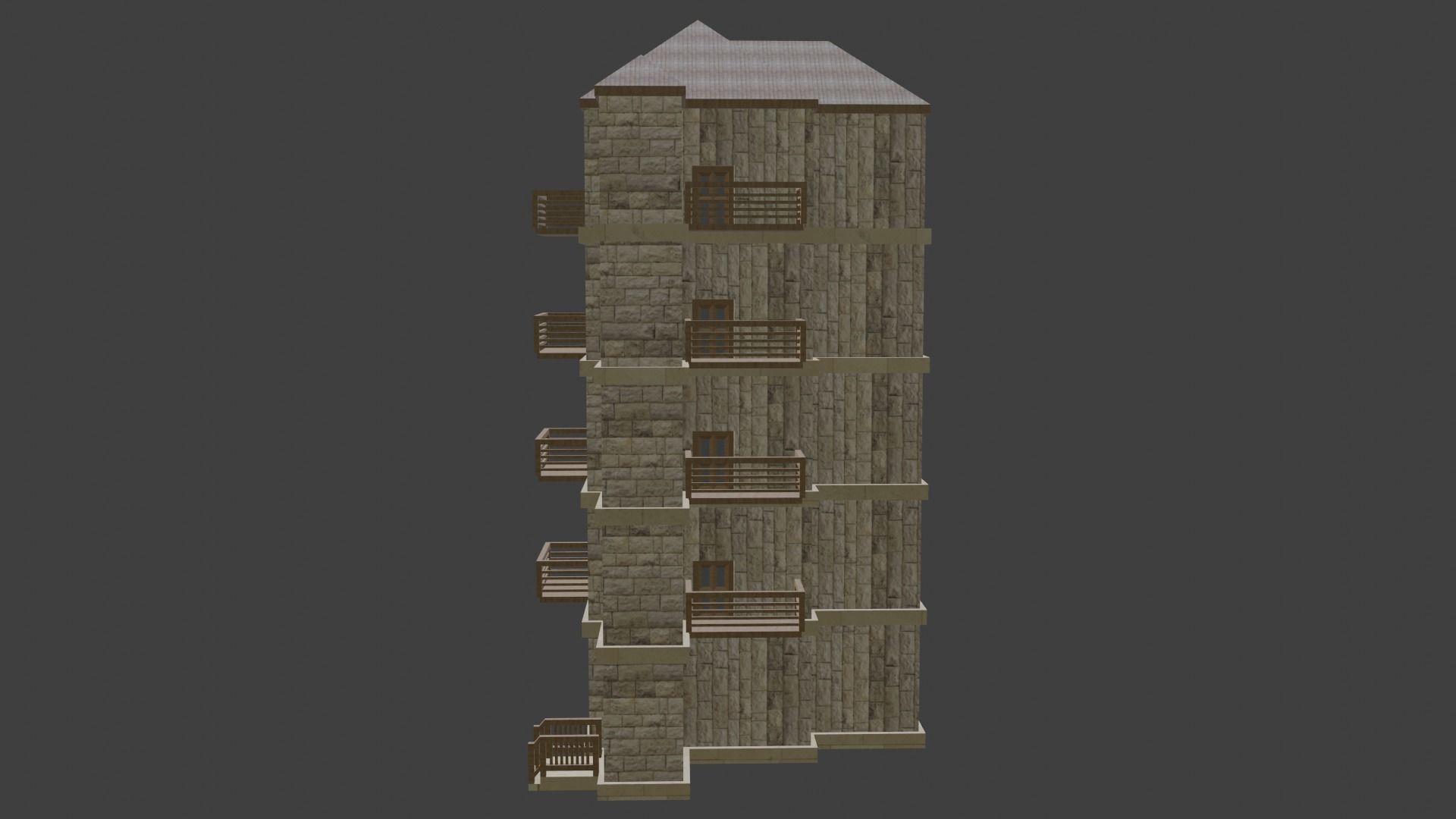 House Model 85 Low-poly 3D model_3