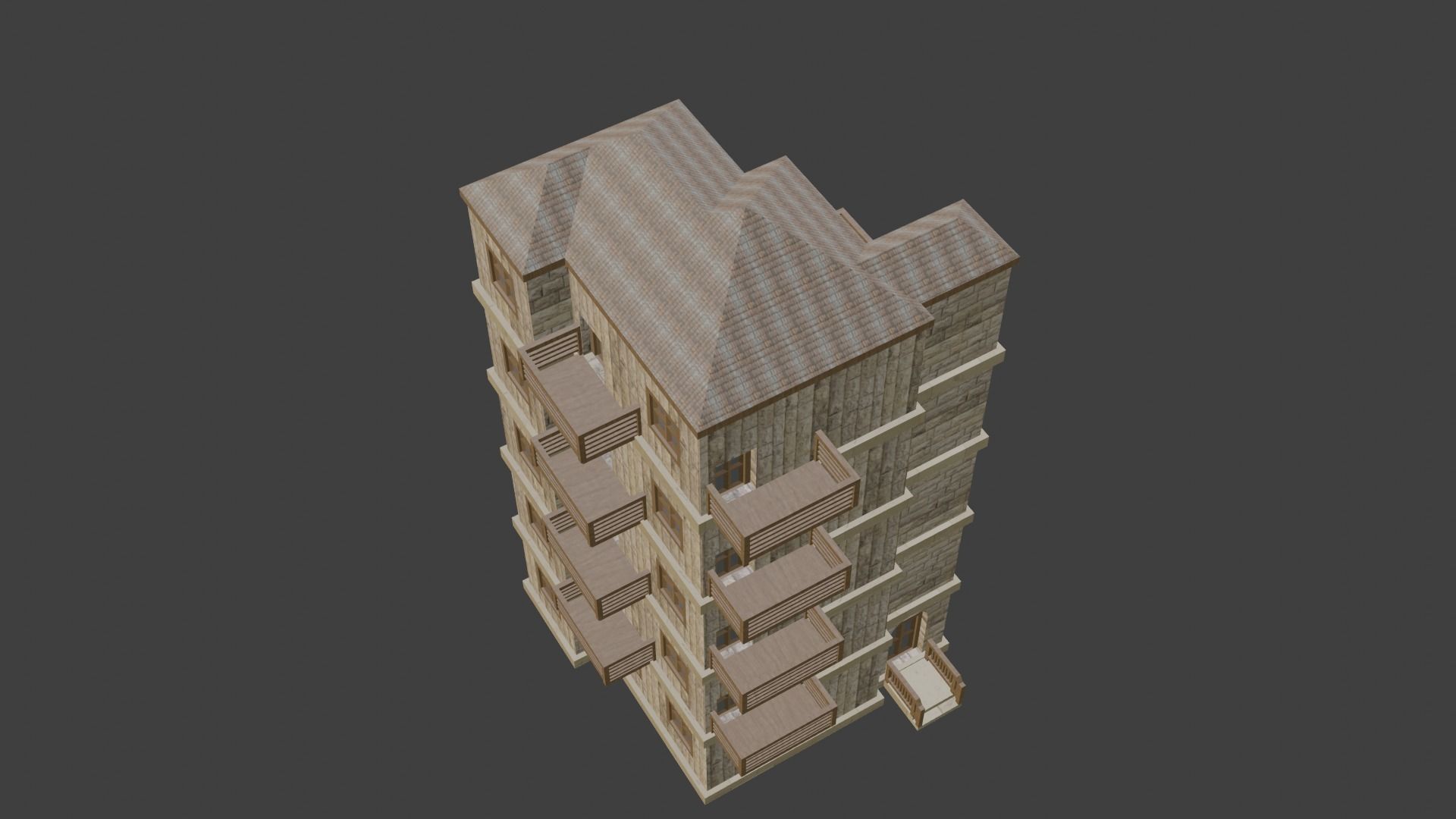 House Model 85 Low-poly 3D model_4