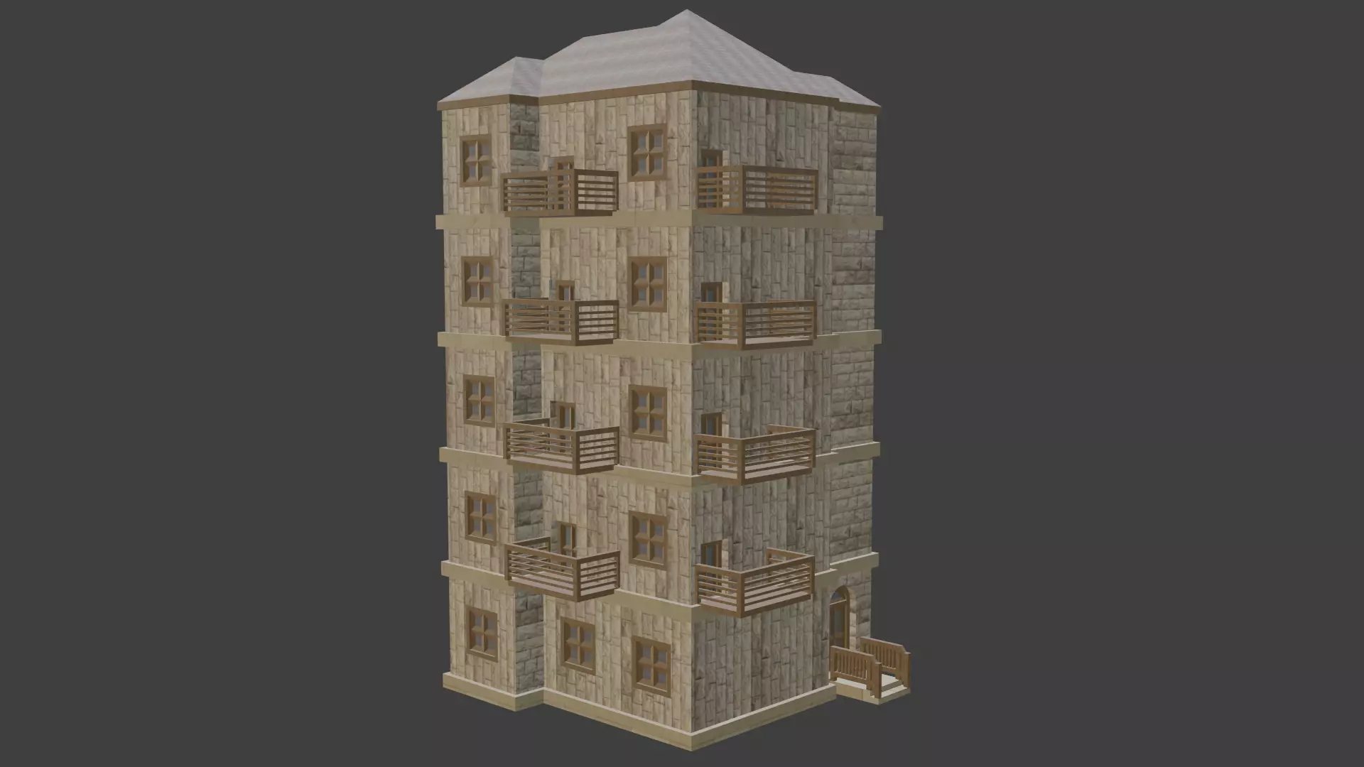 House Model 85 Low-poly 3D model_0