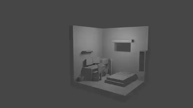 Room Gamer low poly mesh FREE