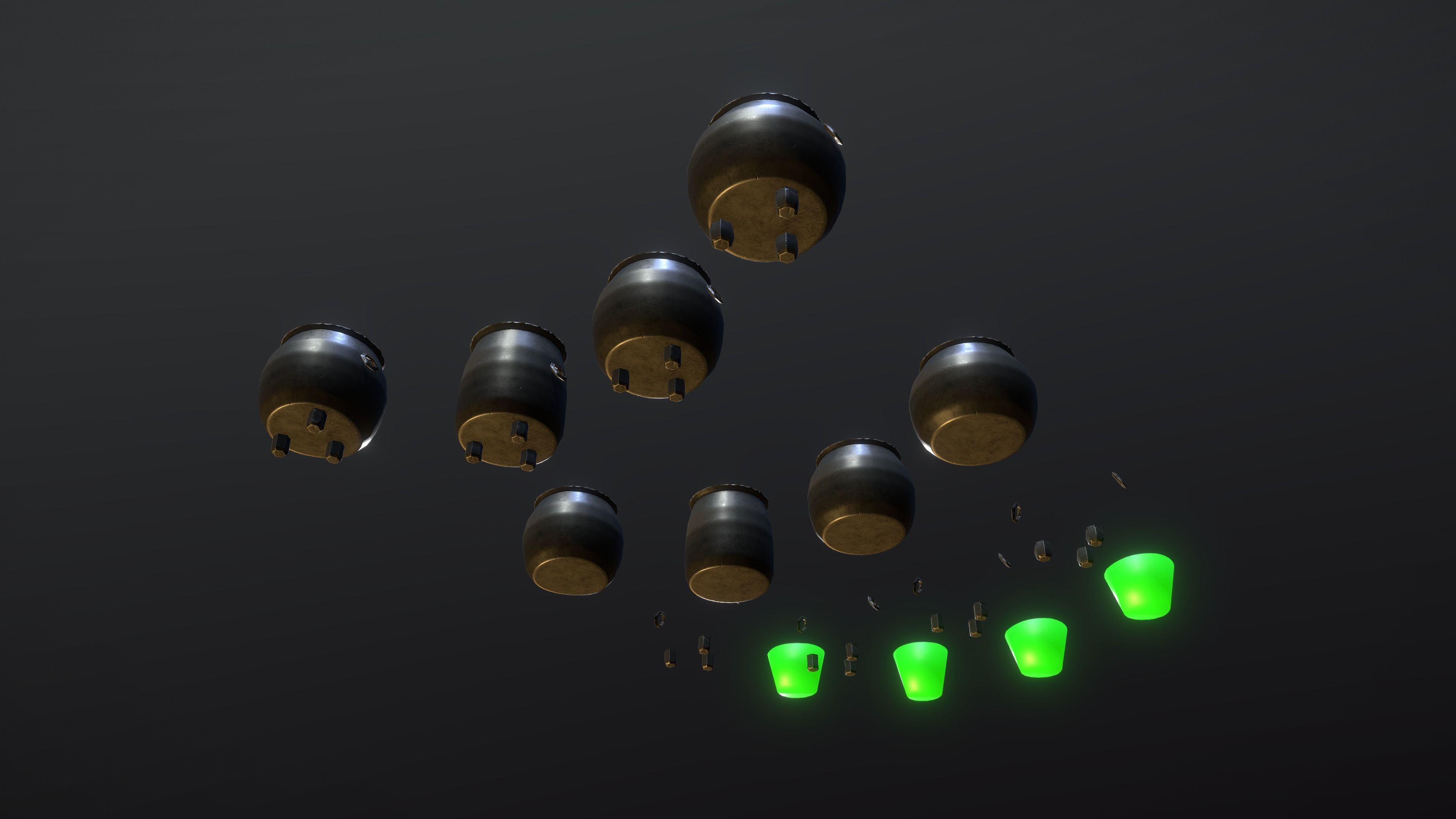 Stylized PBR Cauldron Low-poly 3D model_11