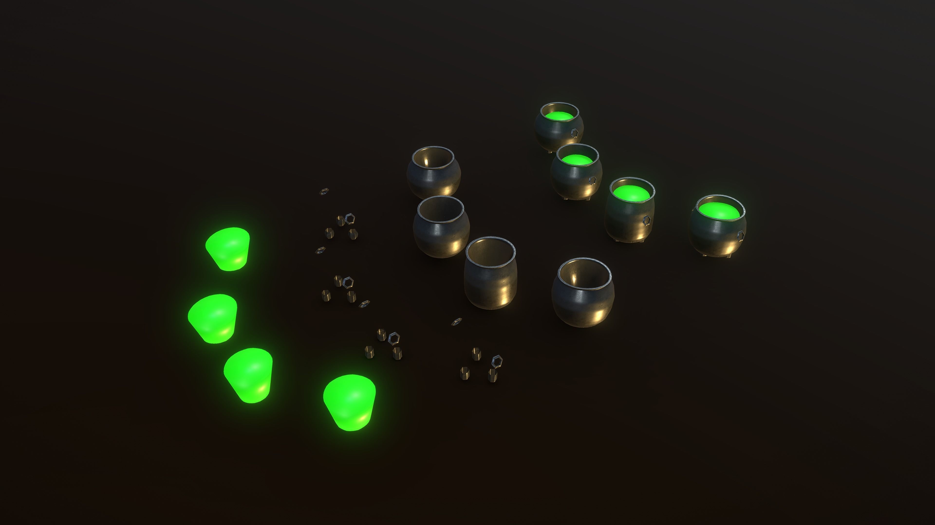 Stylized PBR Cauldron Low-poly 3D model_10