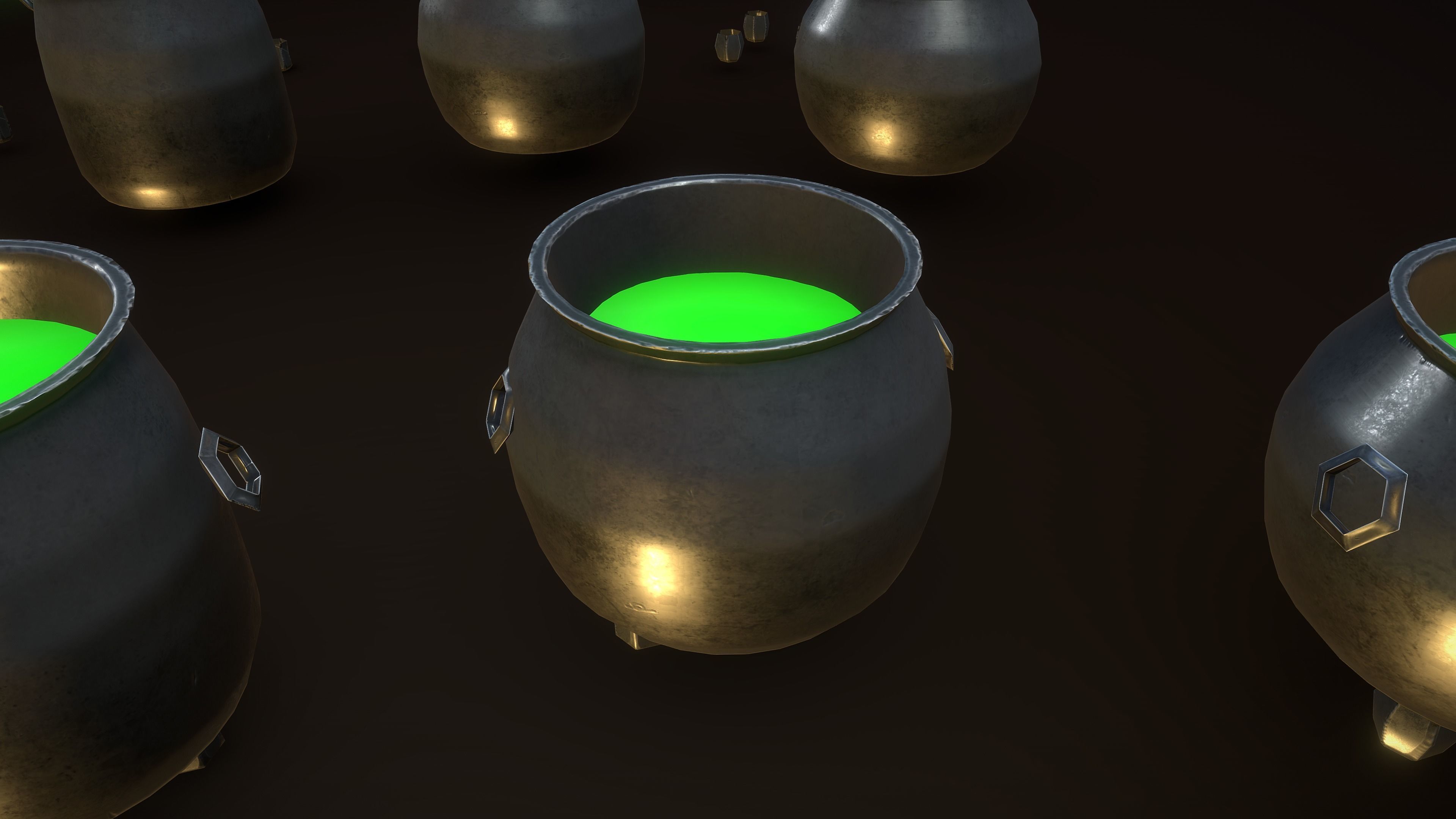 Stylized PBR Cauldron Low-poly 3D model_6