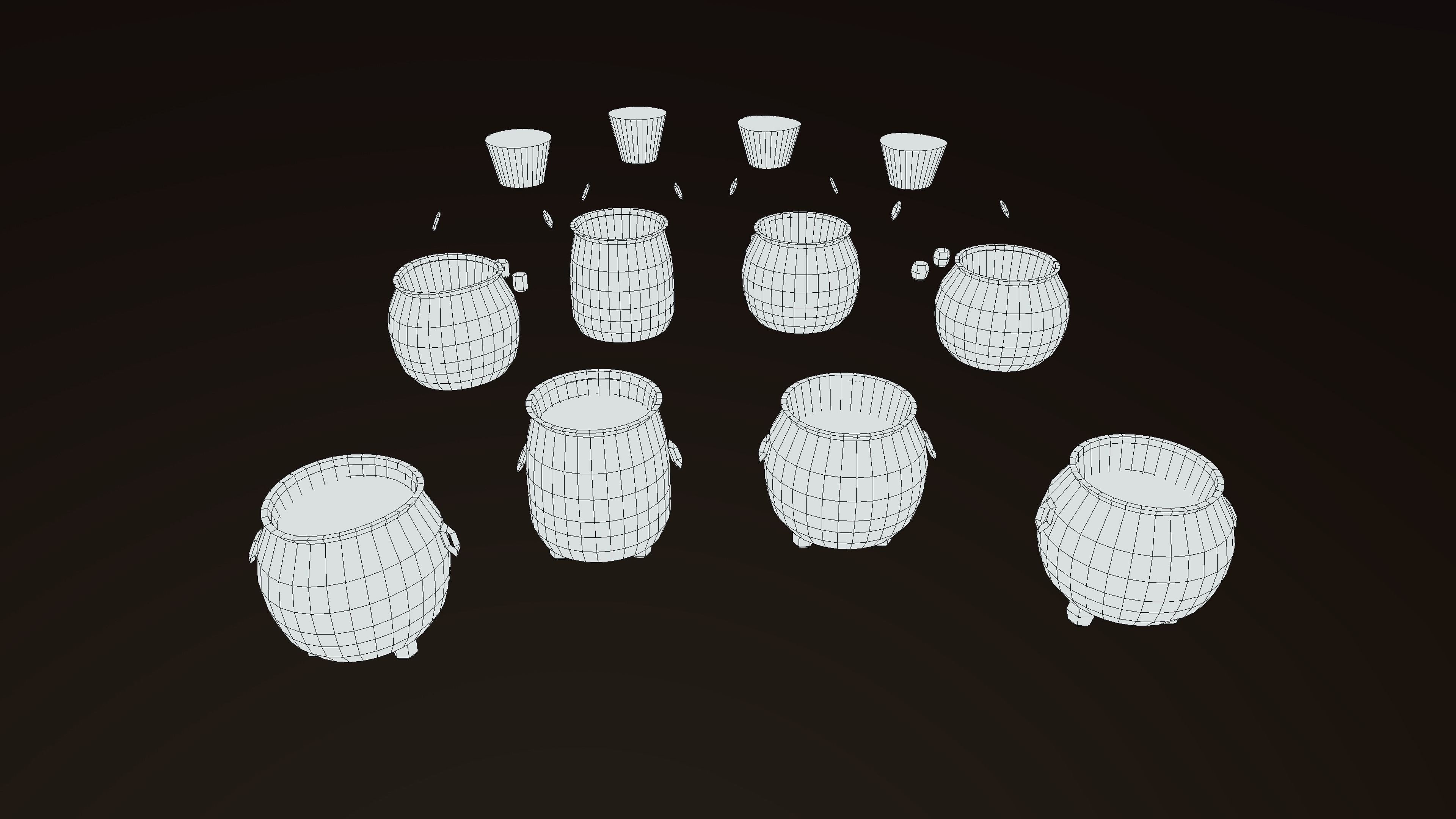 Stylized PBR Cauldron Low-poly 3D model_5