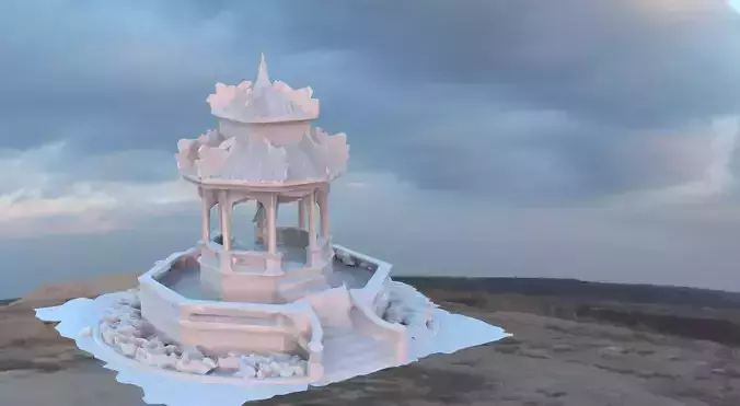 Asian garden dome feature 3D model