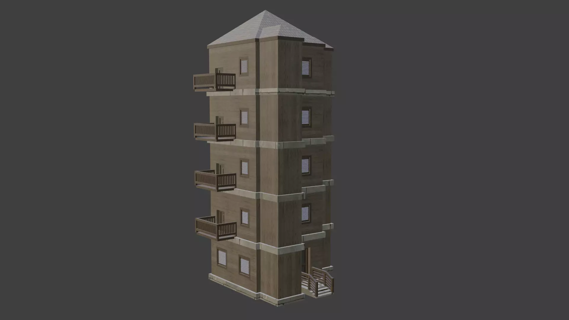 House Model 100 Low-poly 3D model_0