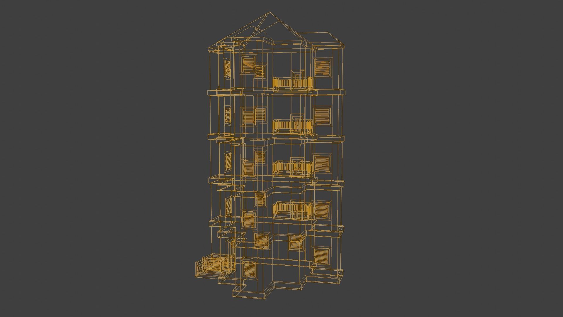House Model 100 Low-poly 3D model_7
