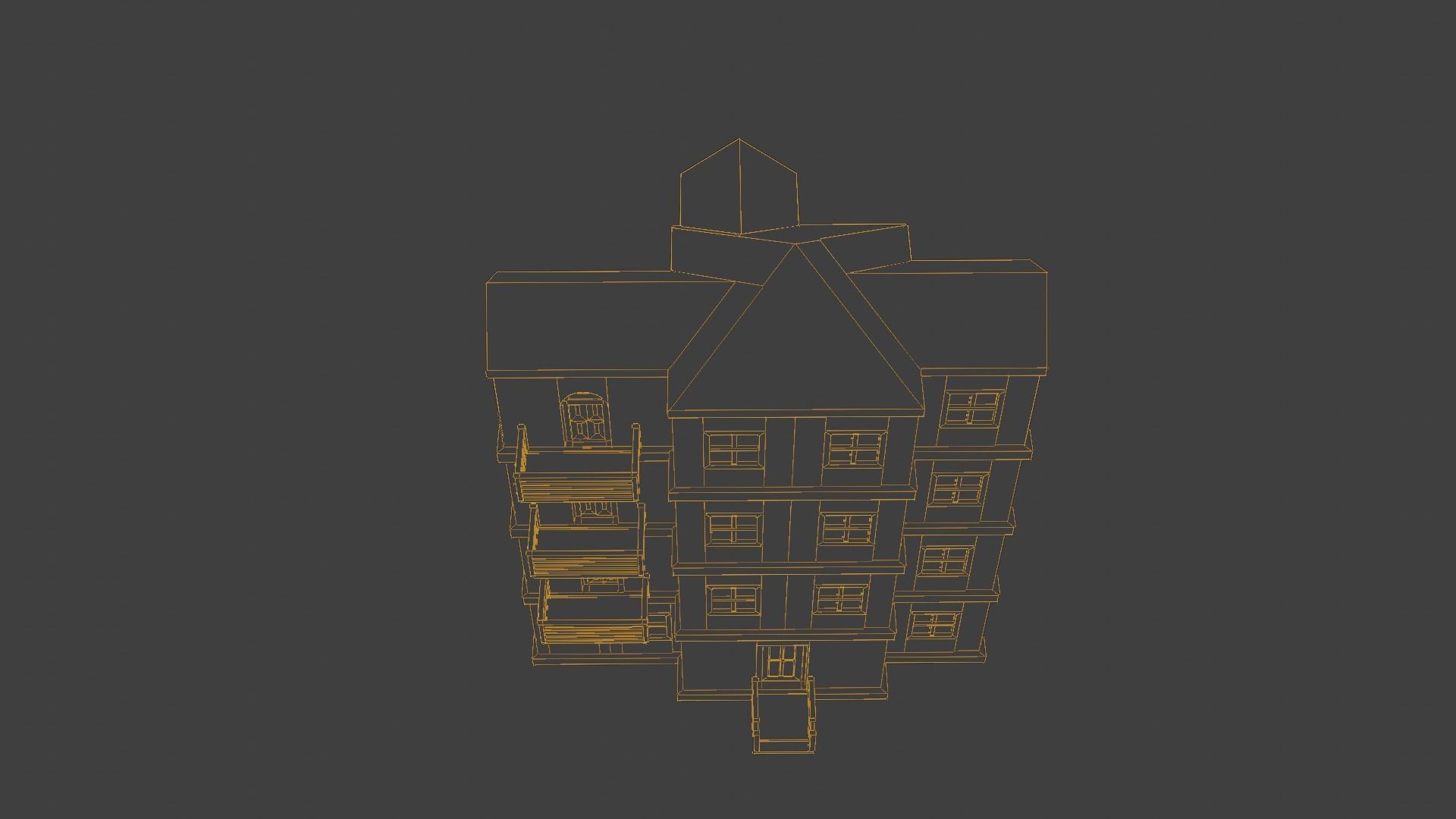 House Model 2 building Low-poly 3D model_5