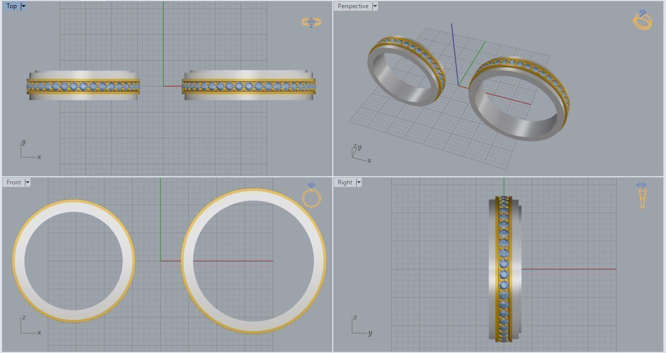 Wedding Bands 05 3D print model_5