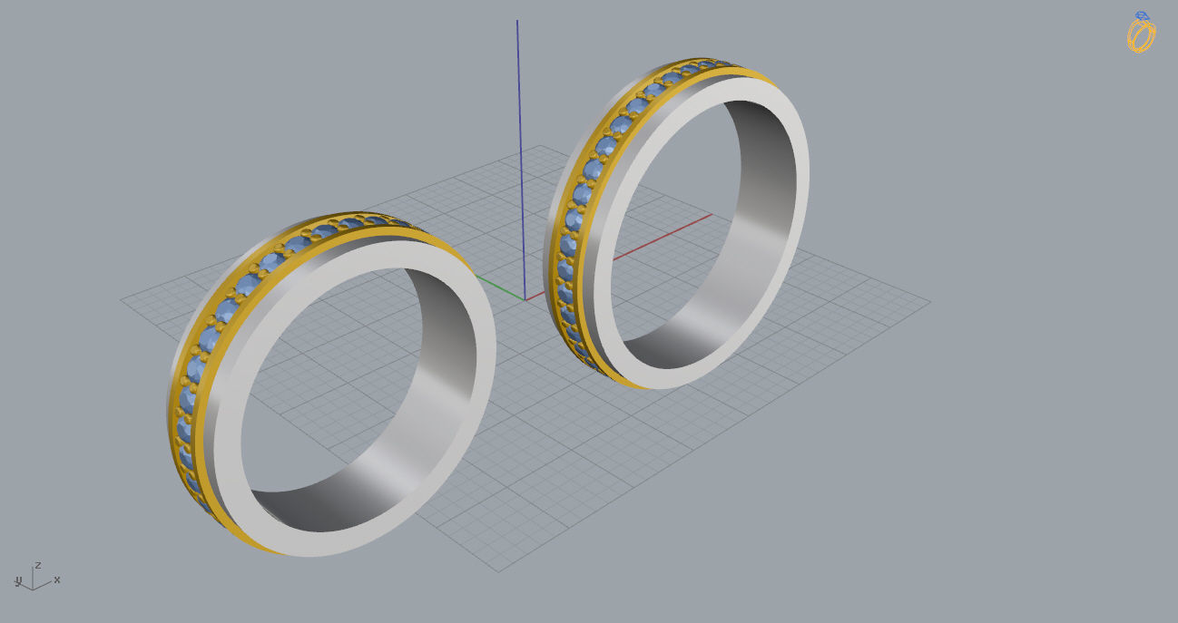 Wedding Bands 05 3D print model_7