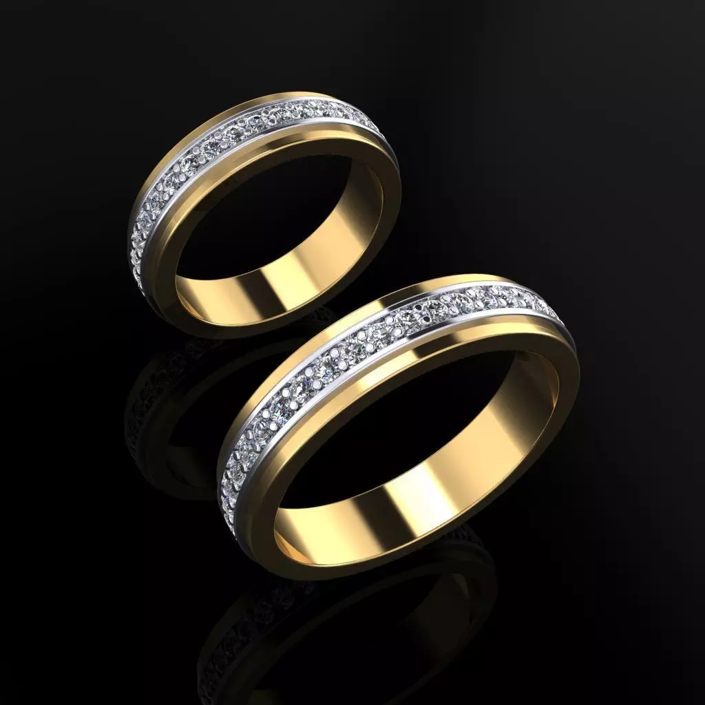 Wedding Bands 05 3D print model_0