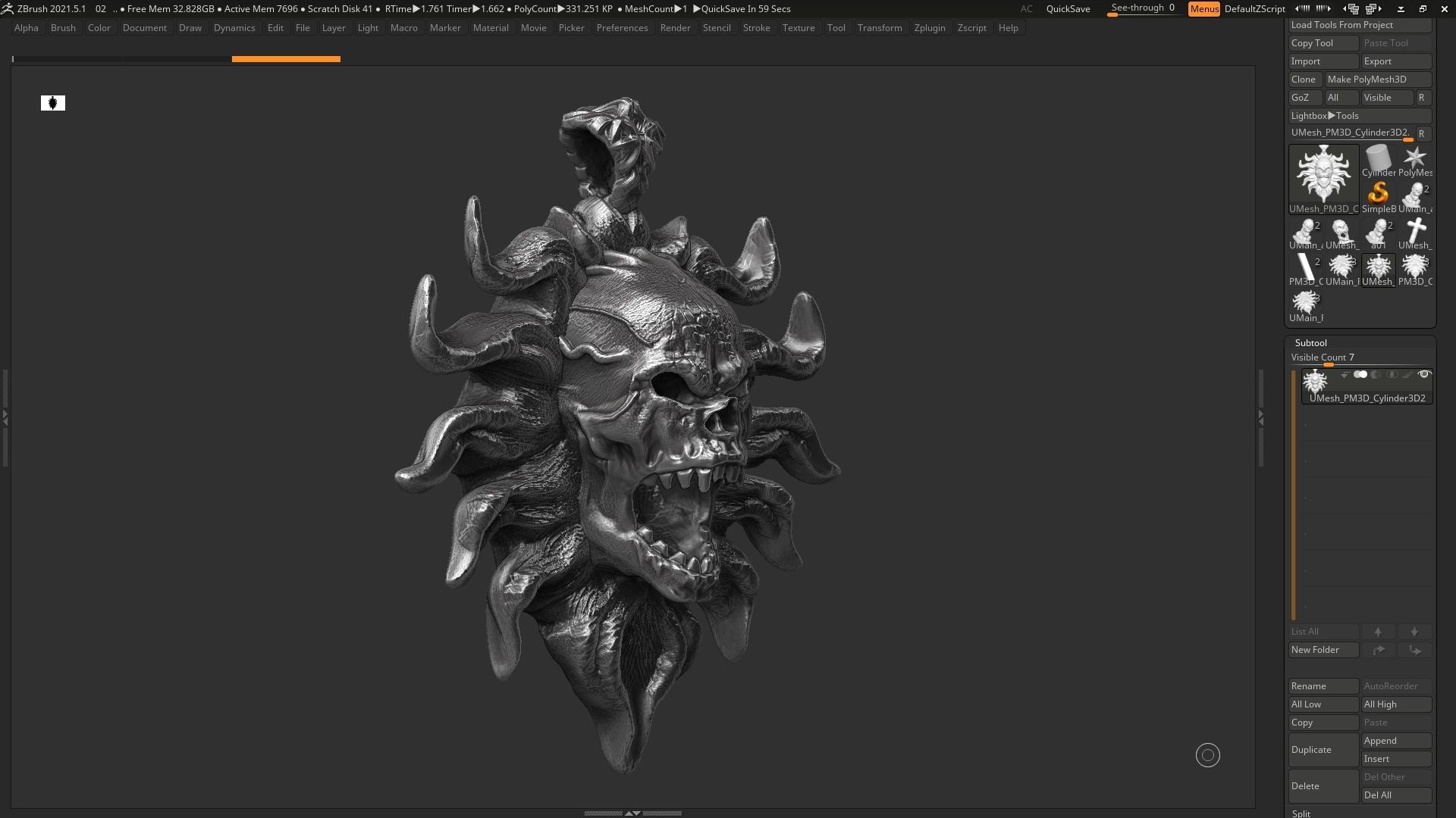 Skull Pendant 3d print model 22 3D print model_3