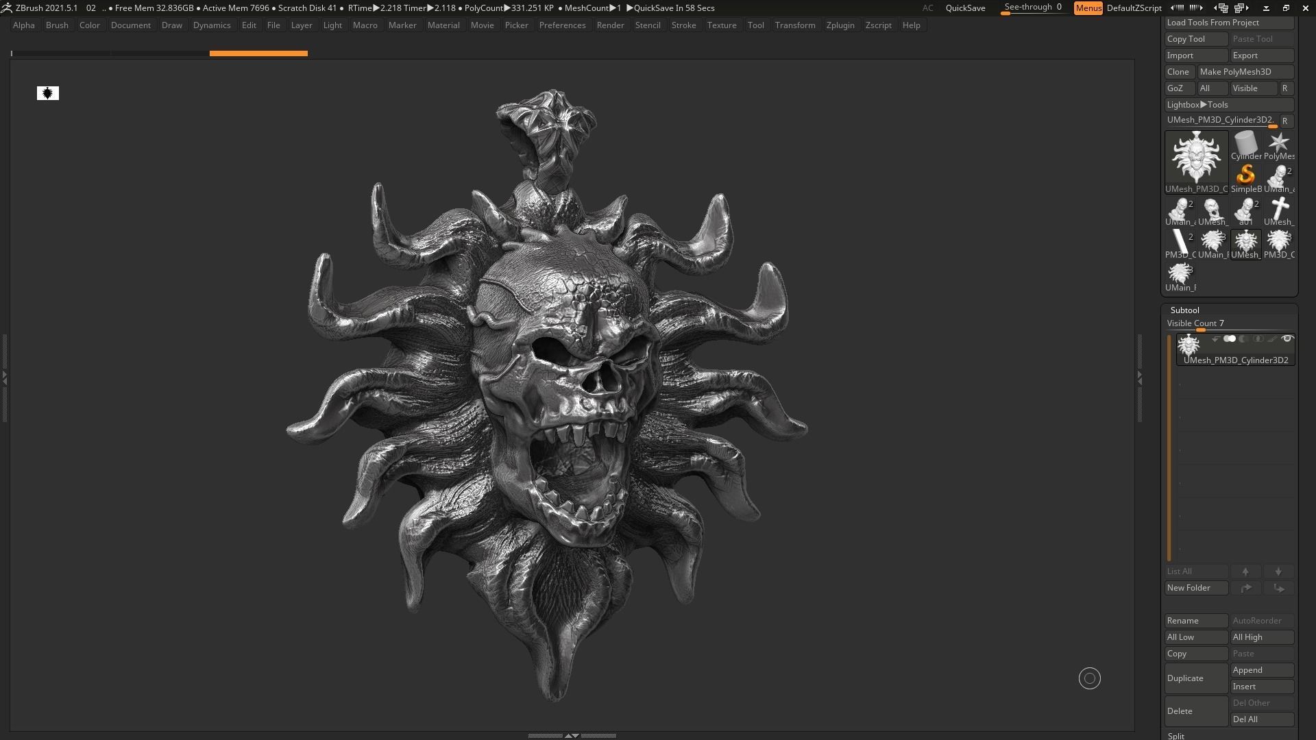 Skull Pendant 3d print model 22 3D print model_2