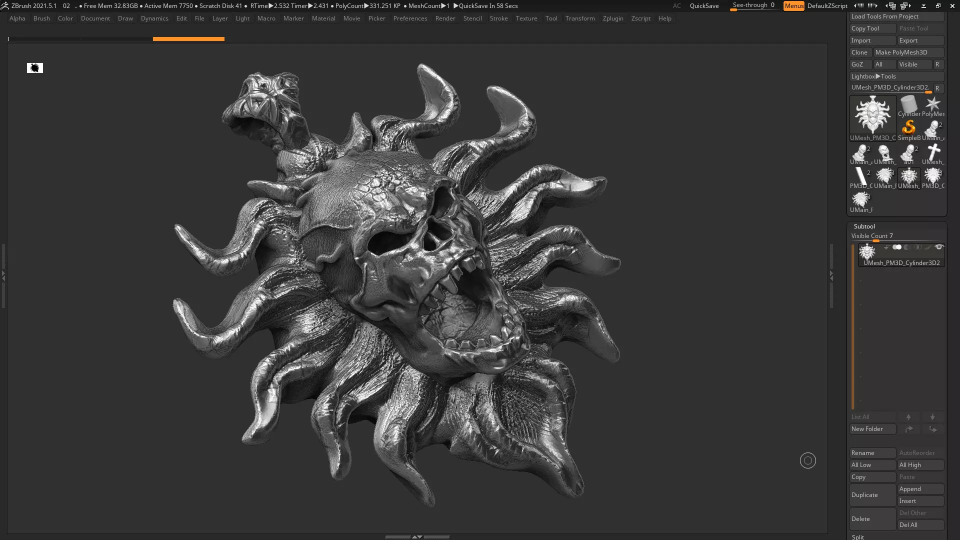 Skull Pendant 3d print model 22 3D print model_0