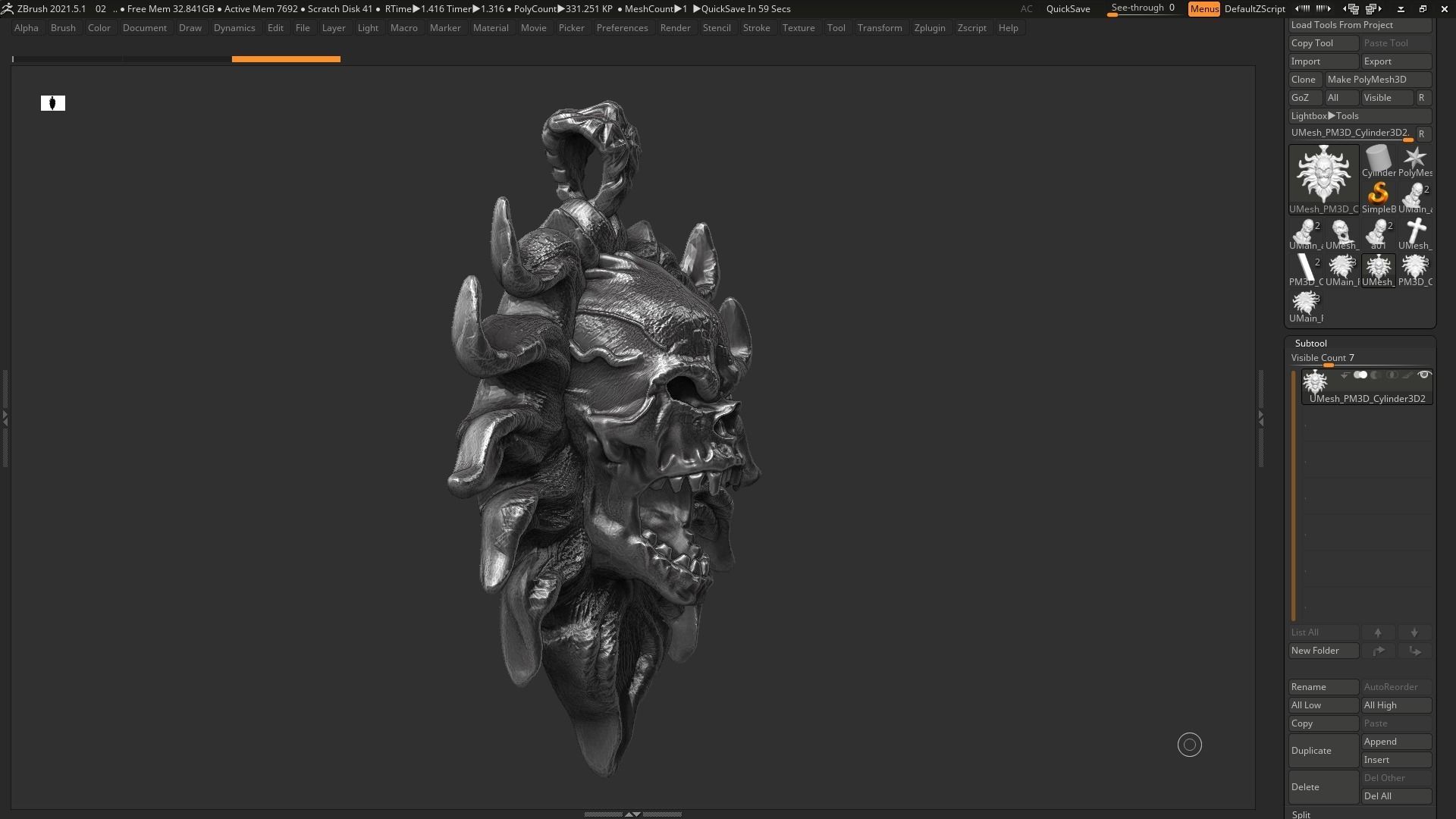 Skull Pendant 3d print model 22 3D print model_4