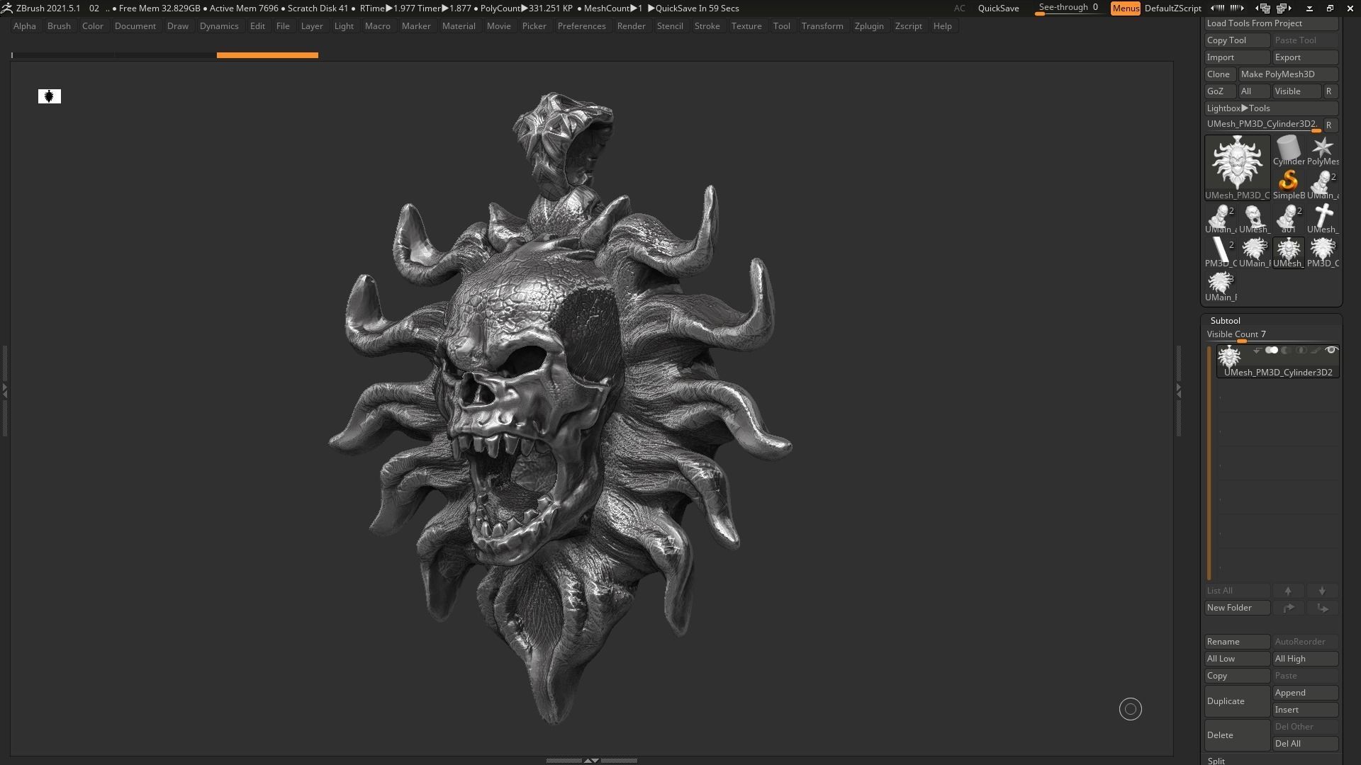 Skull Pendant 3d print model 22 3D print model_5
