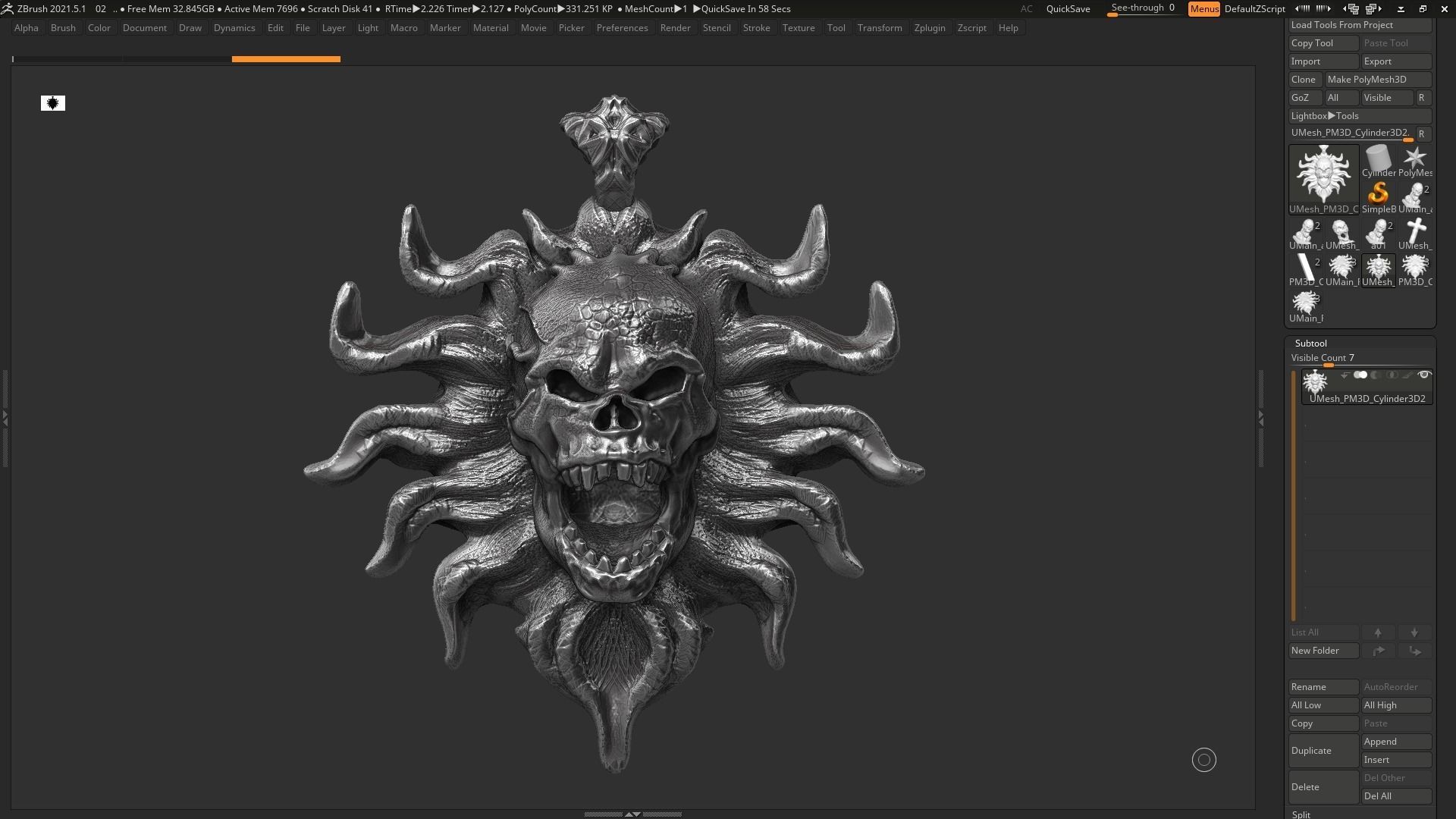 Skull Pendant 3d print model 22 3D print model_1