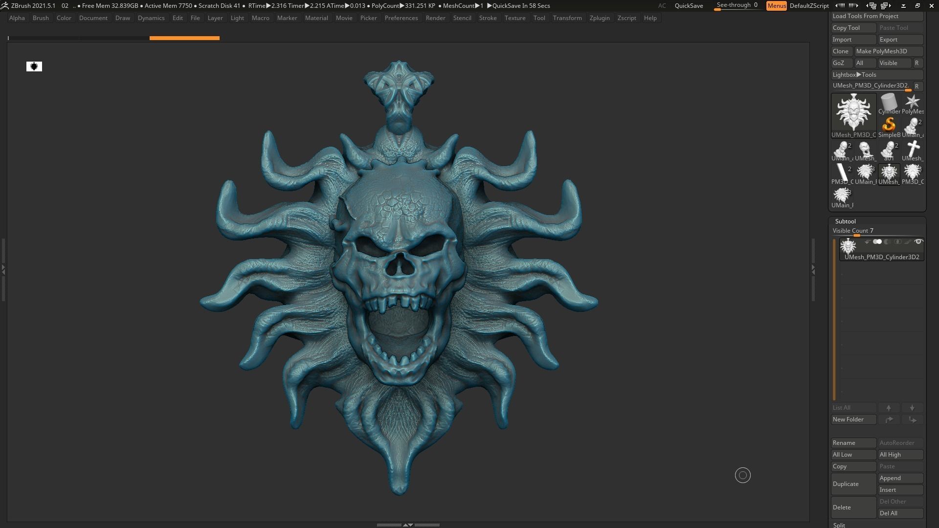 Skull Pendant 3d print model 22 3D print model_8