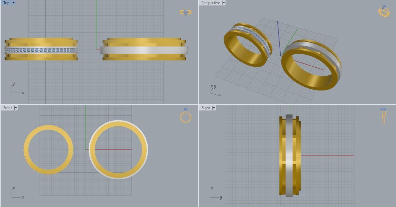 Wedding Bands 09 3D print model_4